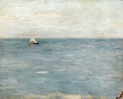 Paysage marin avec voilier - Albert de Belleroche